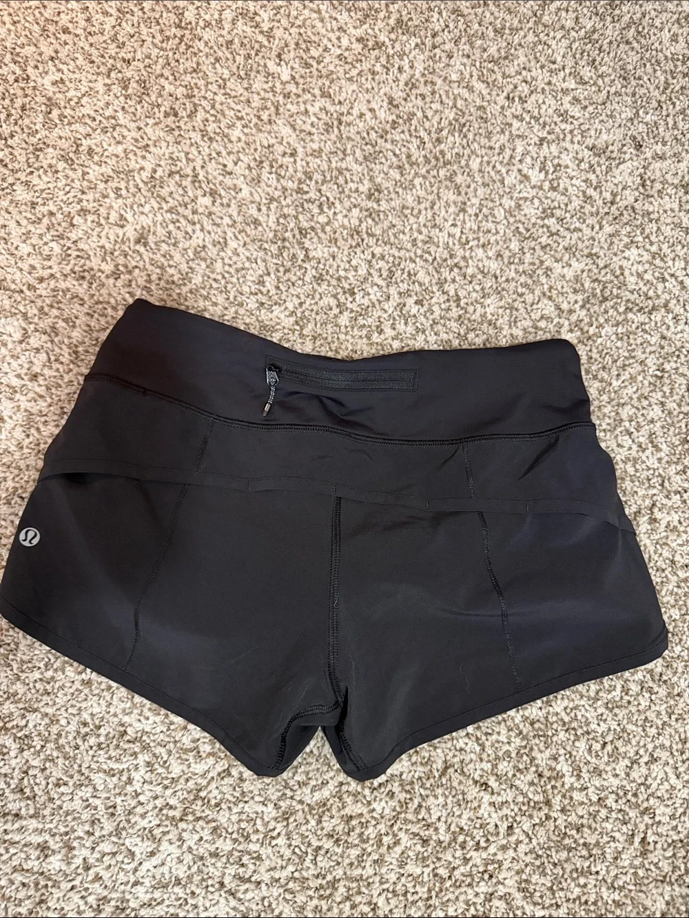 lululemon athletica Black Women's Athletic Shorts with Rear Zip Pocket